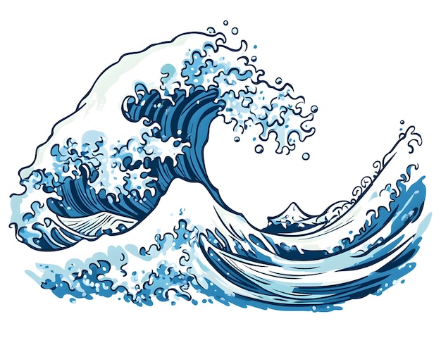 a drawing of a wave that has the word ocean on it