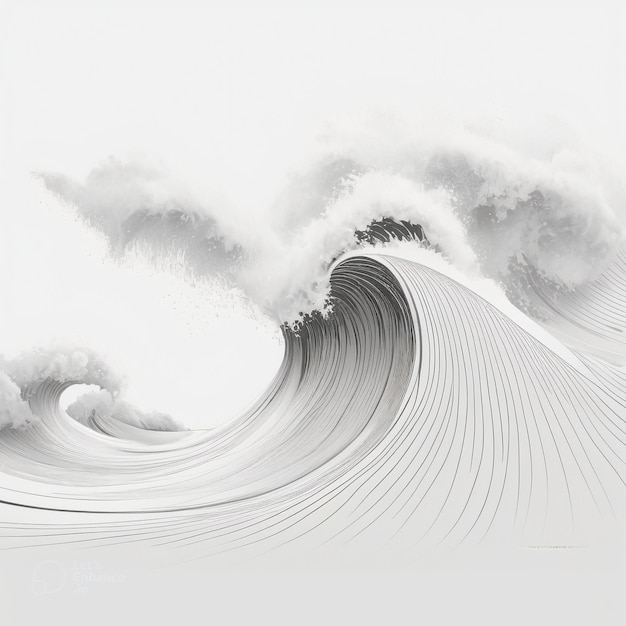 a drawing of a wave that has the word wave on it