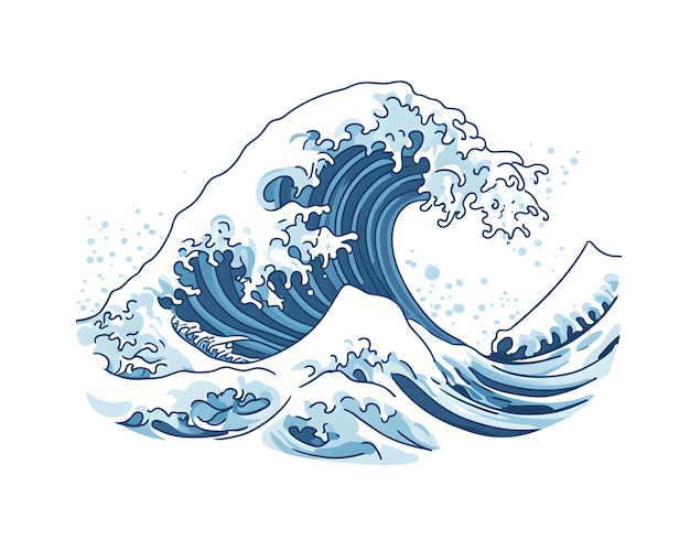 a drawing of a wave that has the word wave on it