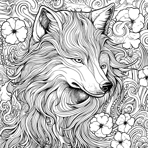 Photo a drawing of a wolf from the book by person