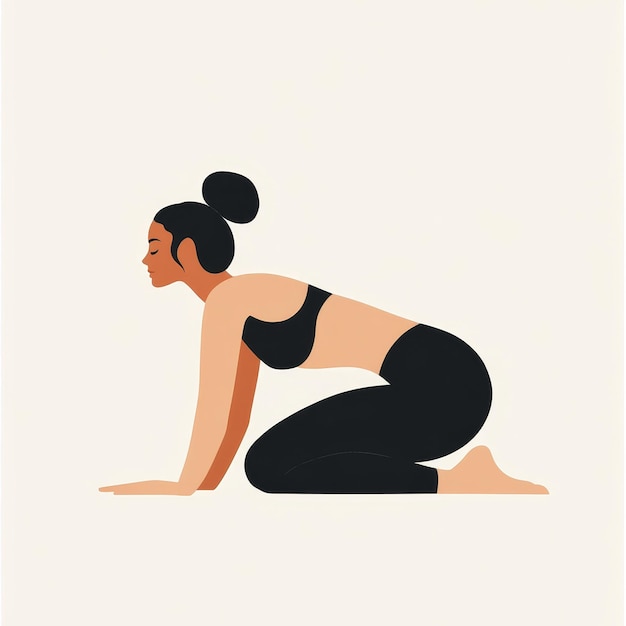 a drawing of a woman doing yoga exercises