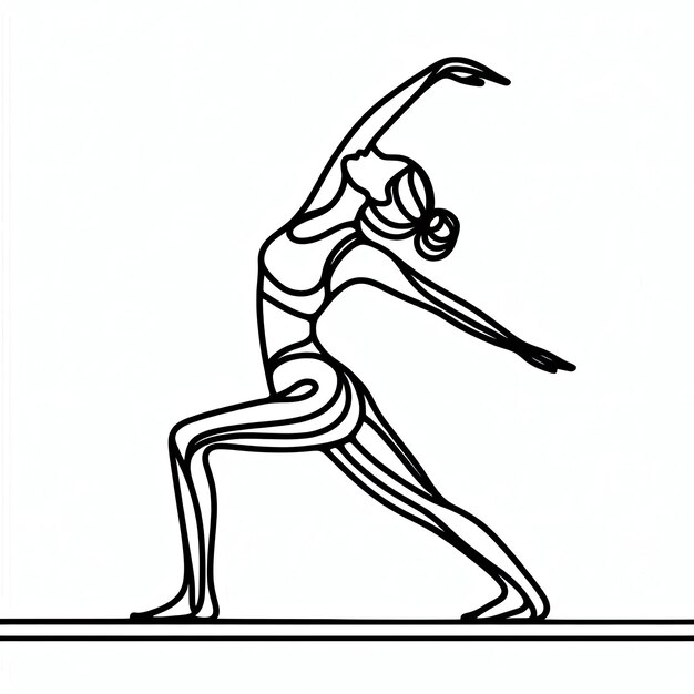 Photo a drawing of a woman doing a yoga pose