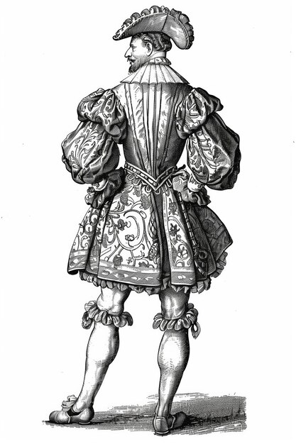 Photo a drawing of a woman wearing a dress with a design on it