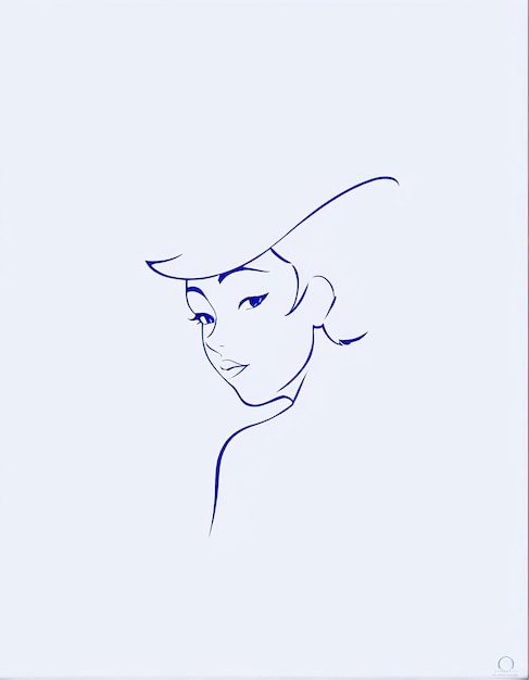 a drawing of a woman with blue eyes excellent use of negative space beautiful ai generated