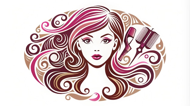 Photo a drawing of a woman with a hair brush and a brush