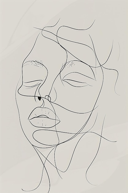 Photo a drawing of a woman with her eyes closed