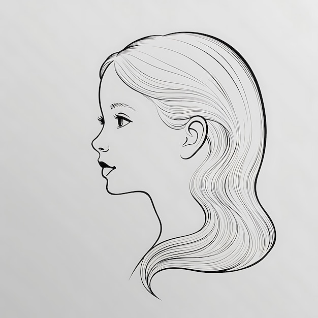 Photo a drawing of a woman with long hair and a long blonde hair