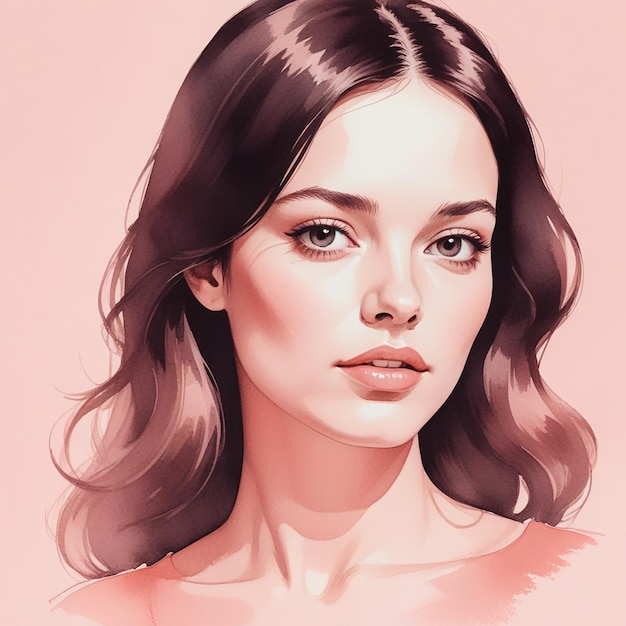 Photo a drawing of a woman with a pink background that says quot she is a model quot