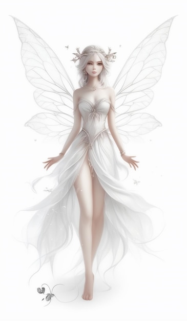 a drawing of a woman with wings that are made by the artist