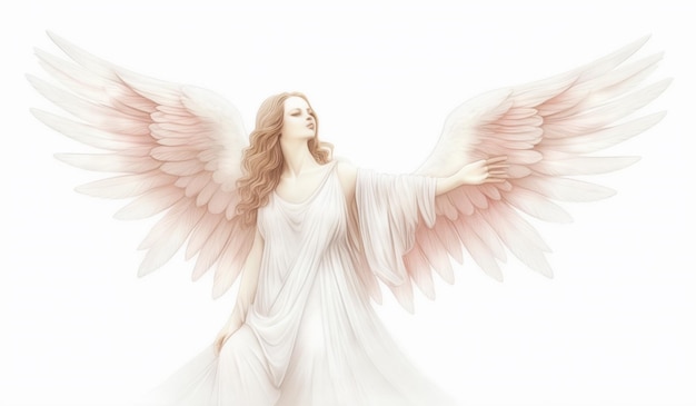 a drawing of a woman with wings that say angel