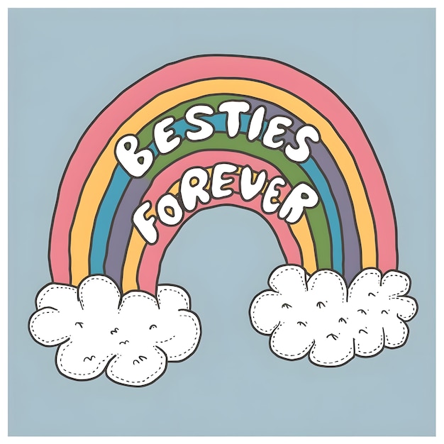 a drawing of the words best friends forever