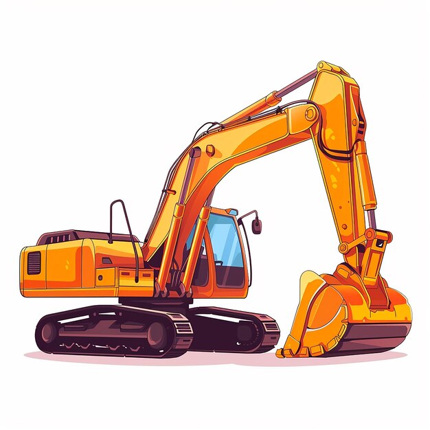 a drawing of a yellow excavator being used by a company