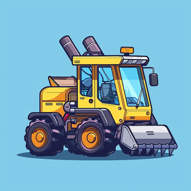 Photo a drawing of a yellow tractor with a yellow top that says quot the word quot on it