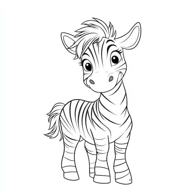 A drawing of a zebra with a cartoon horse on it