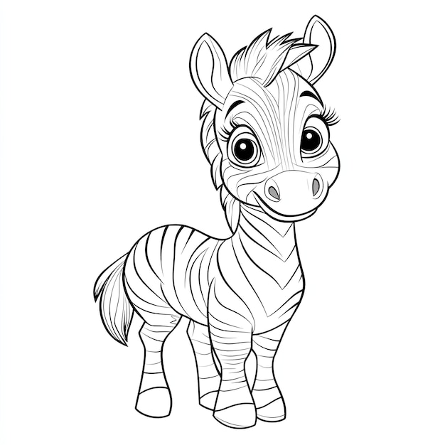 a drawing of a zebra with a striped mane and tail