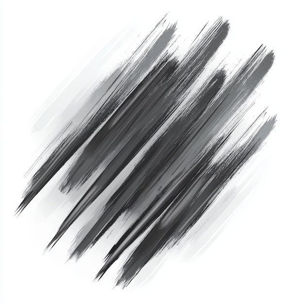 Drawn light gray lines and strokes with a grunge feel on a white background Vector brushes of gray