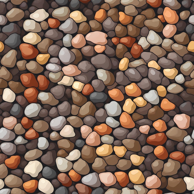 Photo drawn pebble stones seamless texture pattern