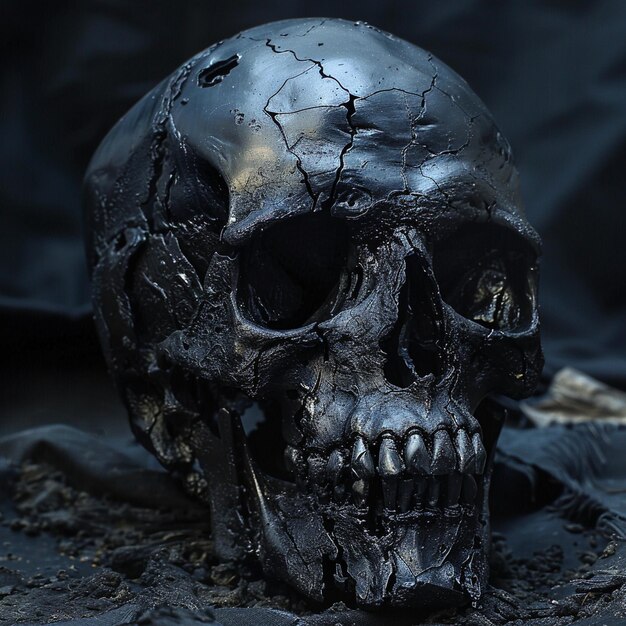 The dreaded black skull of man Ai generated art