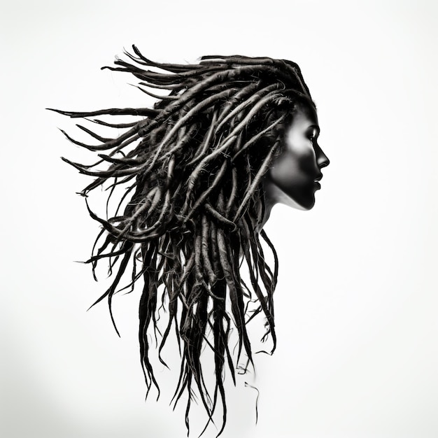 Dreadlocks isolated on white background