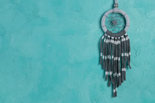 Dream catcher on aquamarine