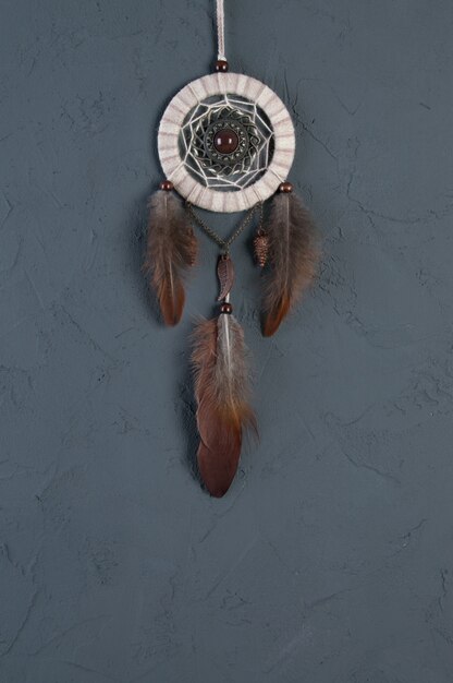 Dream catcher on gray