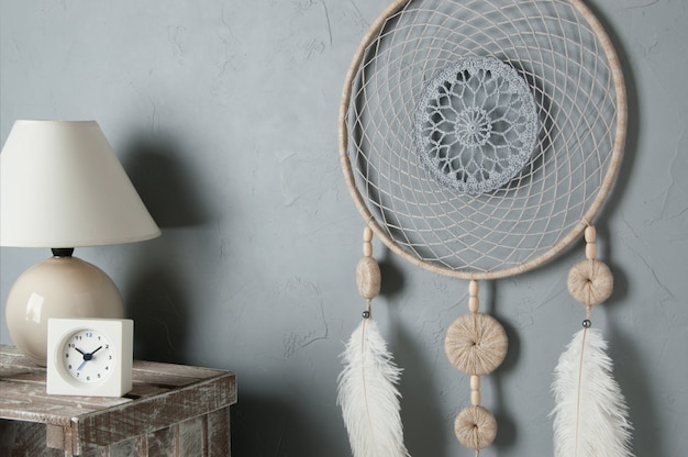 Dream catcher on gray