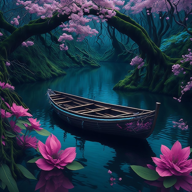 A dream lake and boat