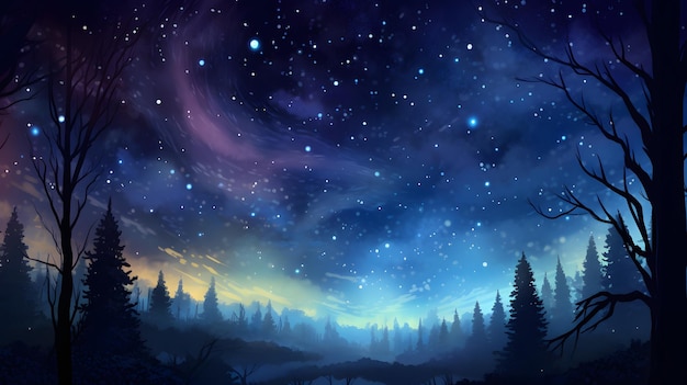 dream like gradient sky at night time idea for fantasy background wallpape