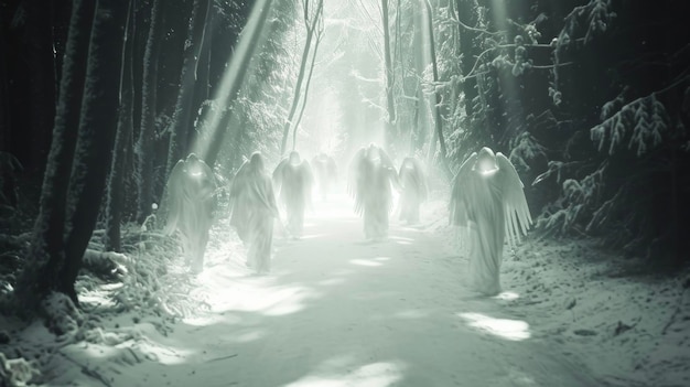 A dream turns into a mystical experience as a group of angels lead the way through a hidden path