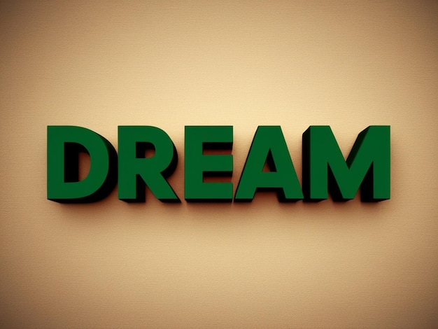 Photo dream word in 3d bold text style