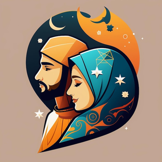 Dreamin cute muslim husband Eidal-Fitr art