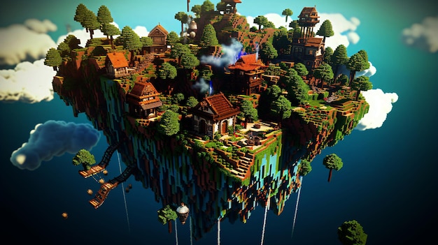 Dreamlike Floating Island