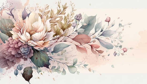 Dreamy Blooms Watercolor Floral Pattern with an Ethereal Feel