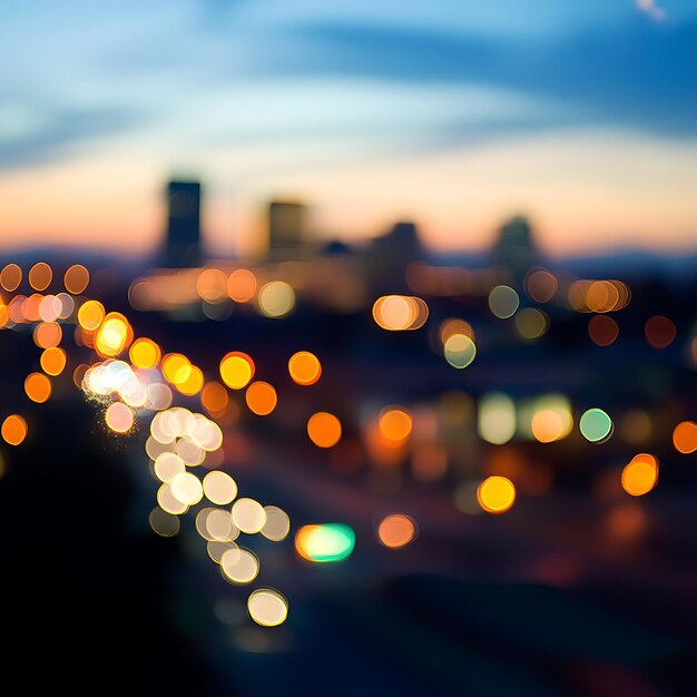 Photo dreamy blurred sacramento skyline at dusk