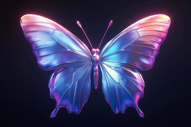 Dreamy Butterfly with Iridescent Wings 3d Background Wallpaper