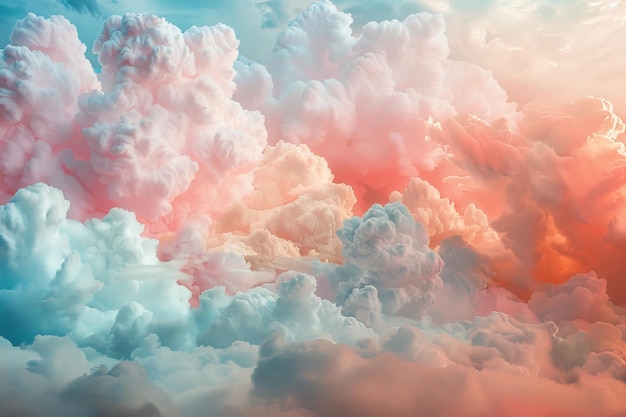 Dreamy Cloudscape with Pastel Hues