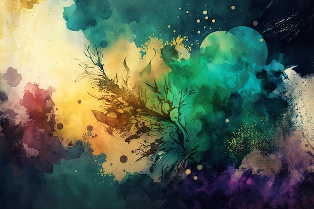 Dreamy Colorful Watercolor Blurs AI Generated Artwork