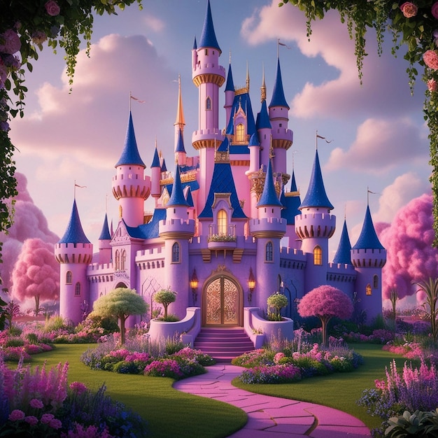 Photo dreamy enchanted castle a fairytale fantasy come to life