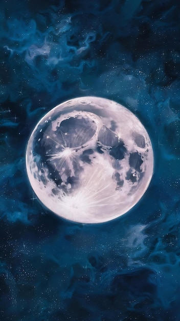 Dreamy moon with stars