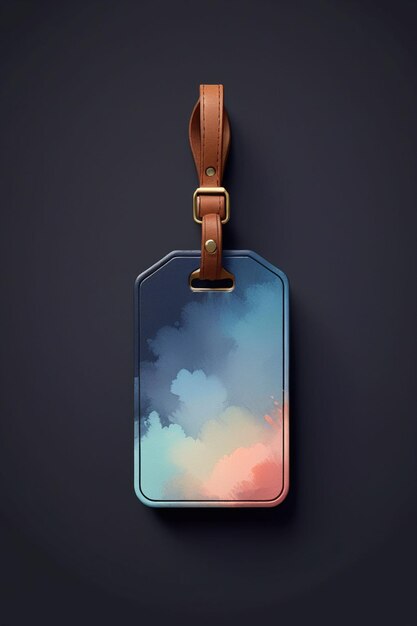 A dreamy name tag isolated on a dark background vertical composition