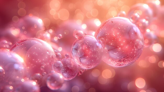 Dreamy Pink Bubbles with Bokeh Background