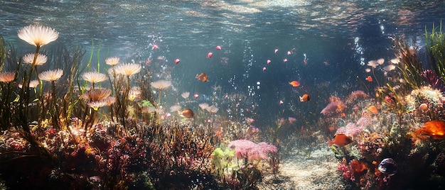 Photo dreamy shimmering underwater garden