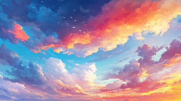 Photo dreamy sunset cloudscape