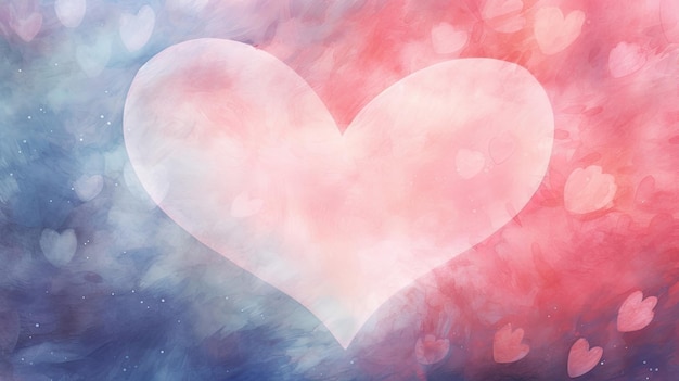 Dreamy watercolor heart background