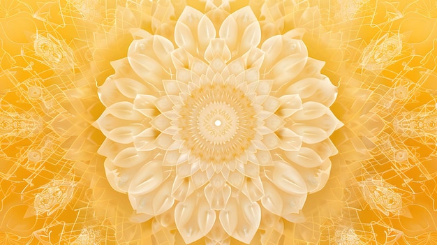 Dreamy yellow gradient wallpaper mandala pattern background