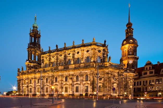 Dresden Hofkirche in the evening