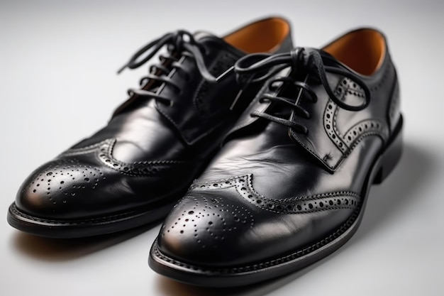 Dress Shoes On White Background Generative AI