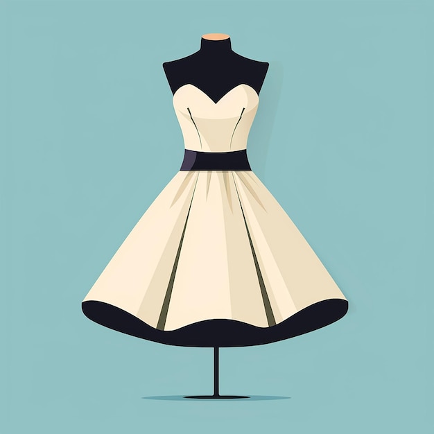 Dress Vector Icon on Flat Background