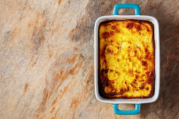 Dried apricot Cottage Cheese casserole top view