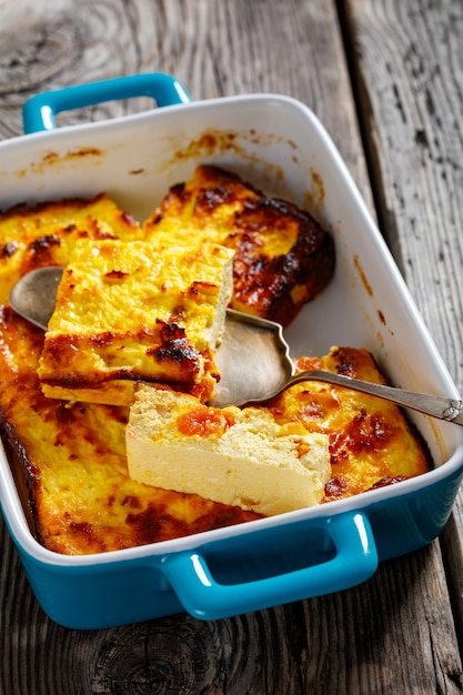 Dried apricot Cottage Cheese casserole top view